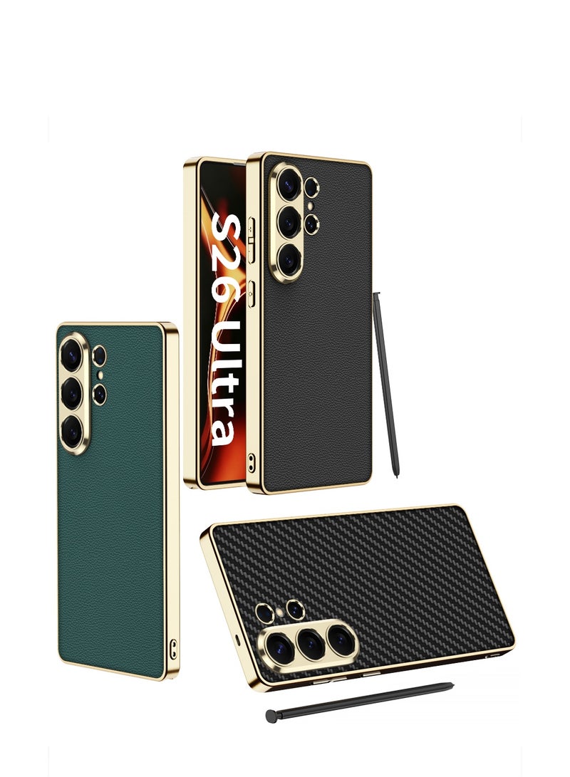 GKK Luxury Leather Slim protection cover For Samsung Galaxy S26 Ultra (2026) Metallic Paint Soft Edge Protective Case with Magsafe Wireless Charger and non-slip edges - Image 2